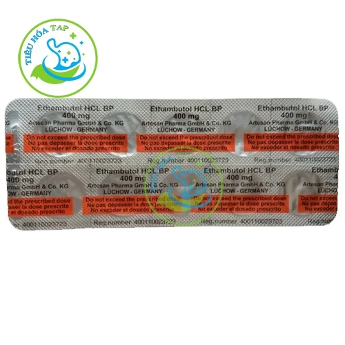 Ethambutol HCl 400mg film coated tablets Artesan Pharma