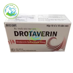 Drotaverin 40mg Khapharco - Hộp 10 vỉ x 10 viên