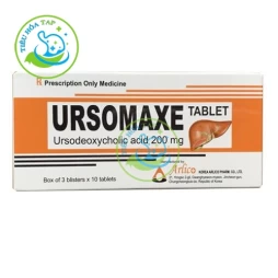 Ursomaxe 200mg Hộp 3 vỉ x 10 viên